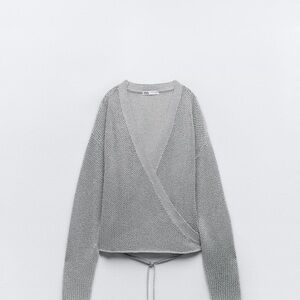 Zara Light Gray Knit Cardigan